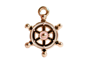 Pink and White Ship Wheel Charm