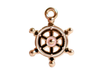 Pink and White Ship Wheel Charm