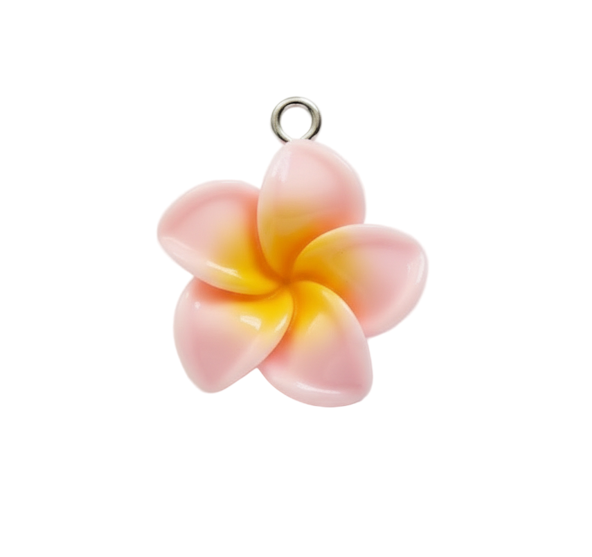 Pink Light Hibiscus Flower Charm