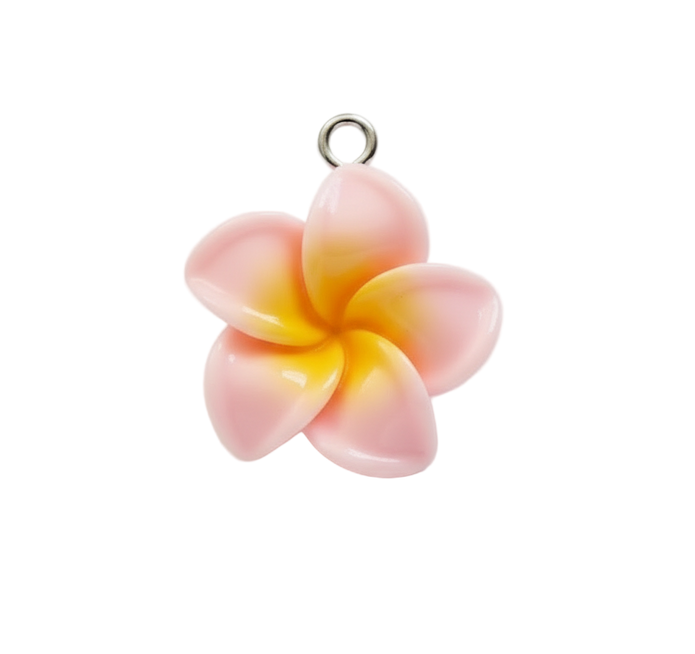 Pink Light Hibiscus Flower Charm