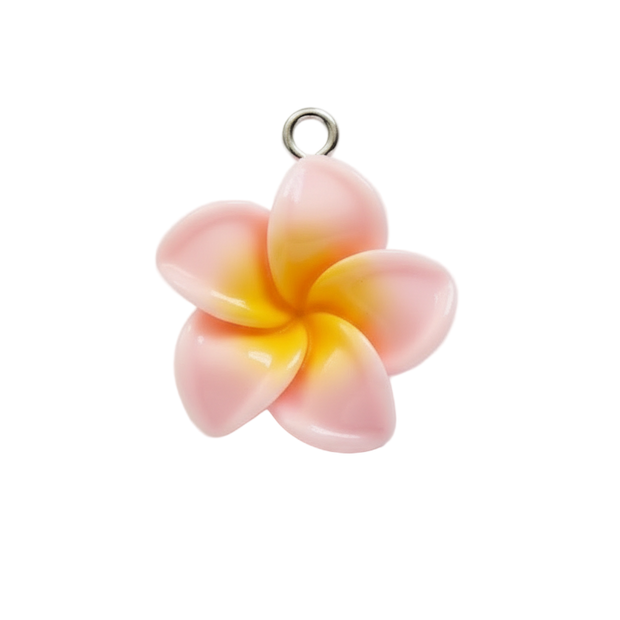Pink Light Hibiscus Flower Charm