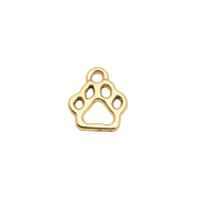 Dog Paw Print Charm (Gold)