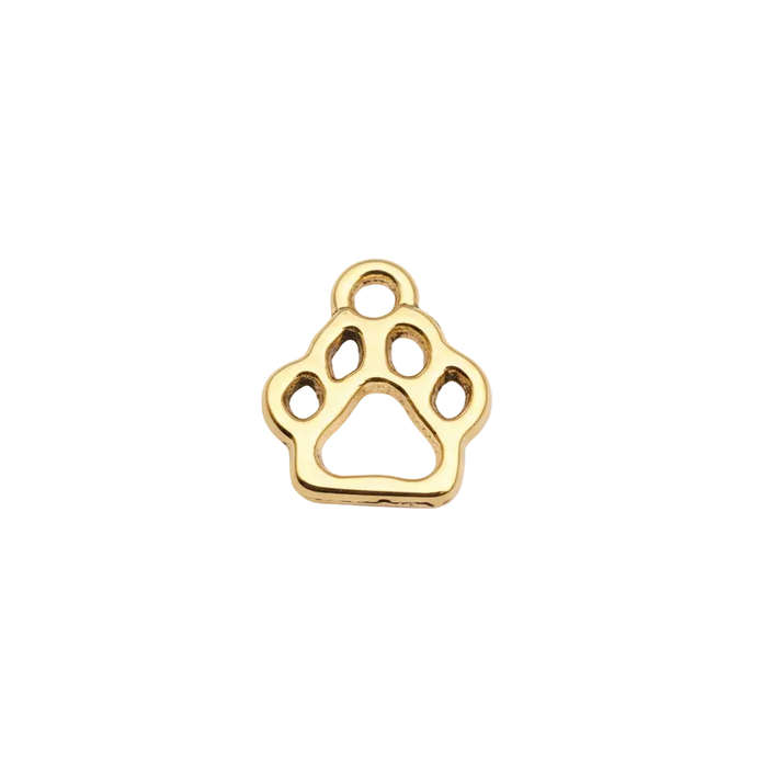 Dog Paw Print Charm (Gold)