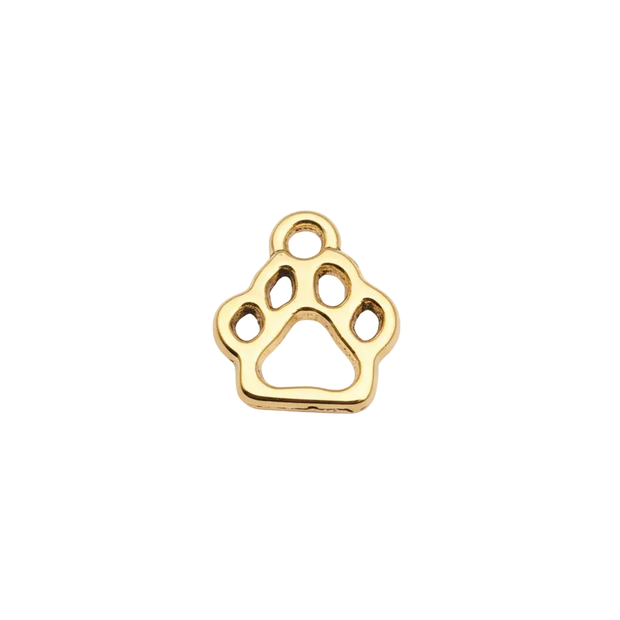 Dog Paw Print Charm (Gold)