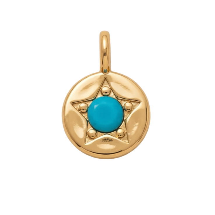 Turquoise and Gold Star Charm