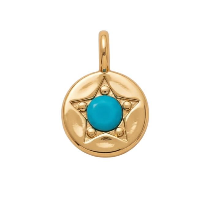 Turquoise and Gold Star Charm