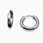 Minimalist Titanium Hoop Earrings (Silver)