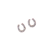 Horseshoe Studded Earrings With Diamonds