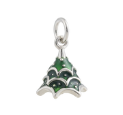Silver and Green Christmas Tree Charm