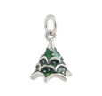 Silver and Green Christmas Tree Charm