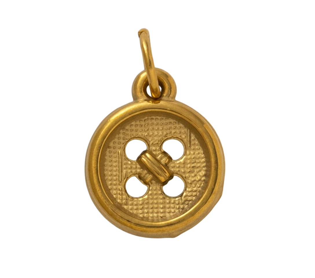 Golden Button Charm