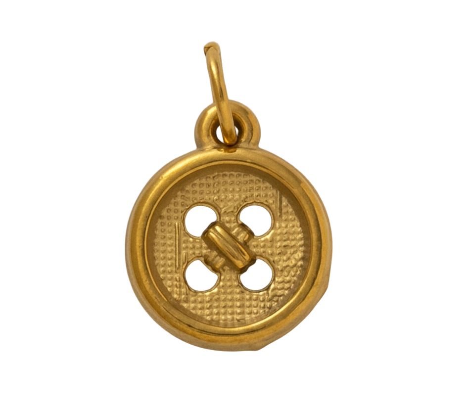 Golden Button Charm