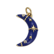 Navy Midnight Moon Charm