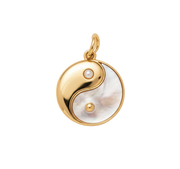 Ying and Yang Pearl Gold Charm