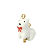 Cute Ceramic Christmas Dog Charm