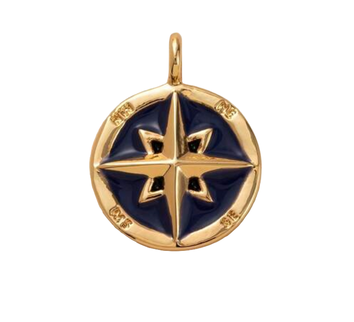 Navy Compass Charm (Gold)
