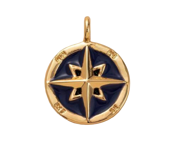 Navy Compass Charm (Gold)