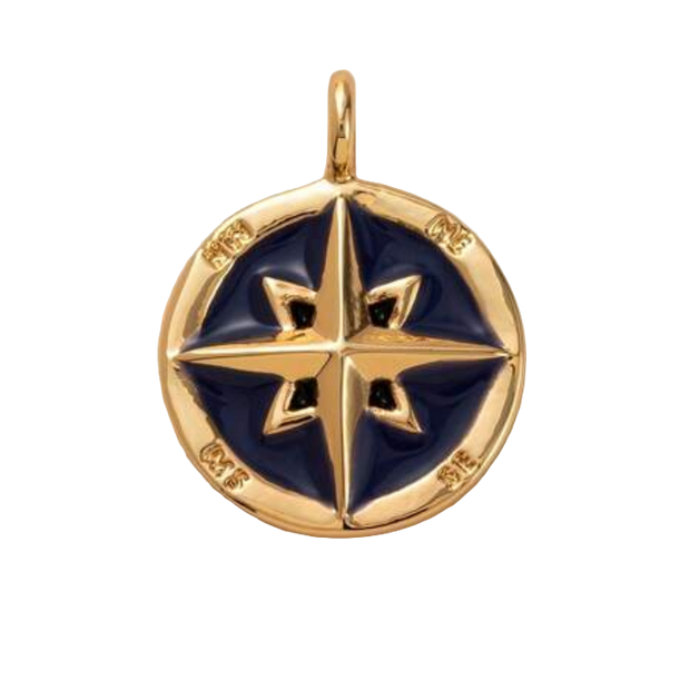 Navy Compass Charm (Gold)