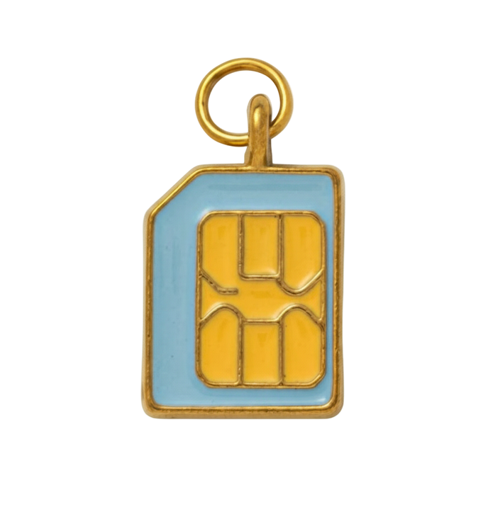 Blue Sim Card Charm