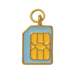 Blue Sim Card Charm