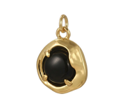 Black Pearl with Gold Claws Accent Charm