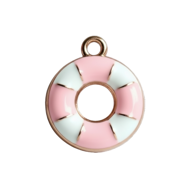 Pink and White Buoy Charm
