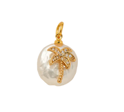 White Palm Tree Pearl Charm