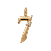 Lucky Number 7 with Diamonds Charm (Gold)