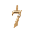 Lucky Number 7 with Diamonds Charm (Gold)