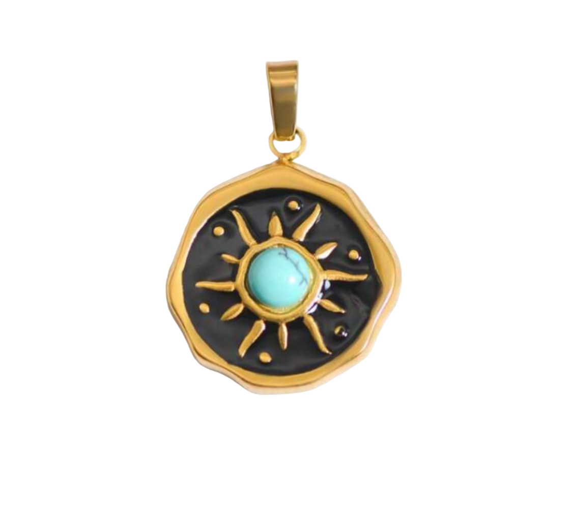 Turquoise Sun Charm