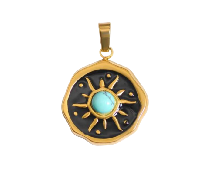 Turquoise Sun Charm