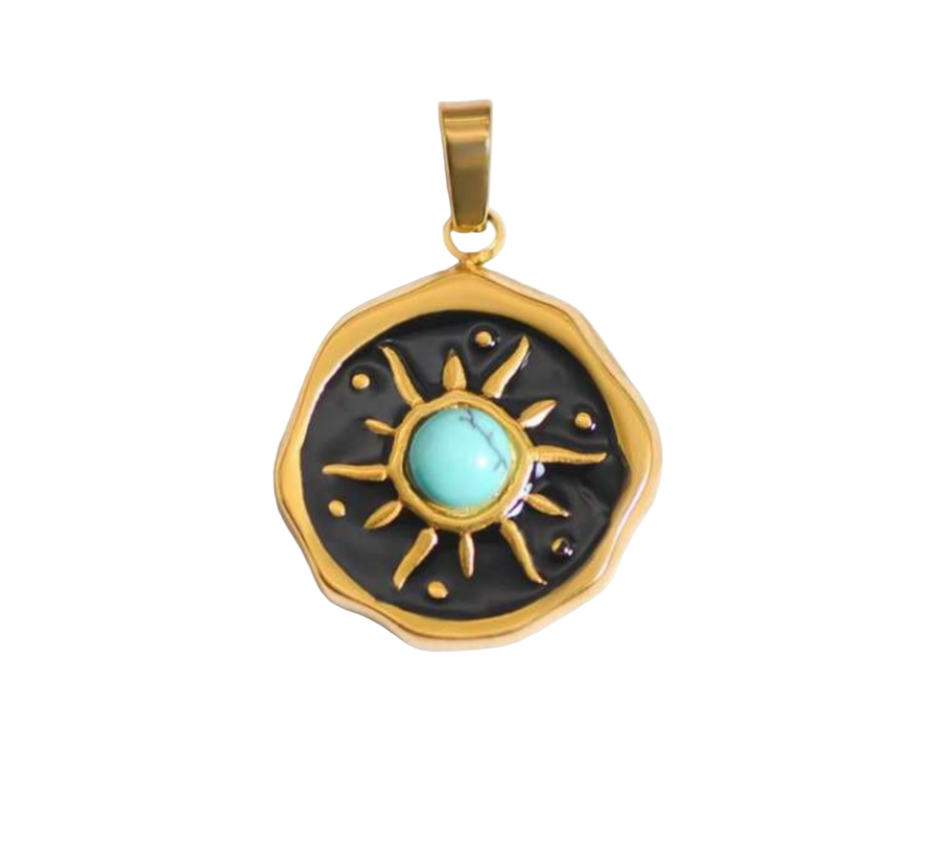 Turquoise Sun Charm