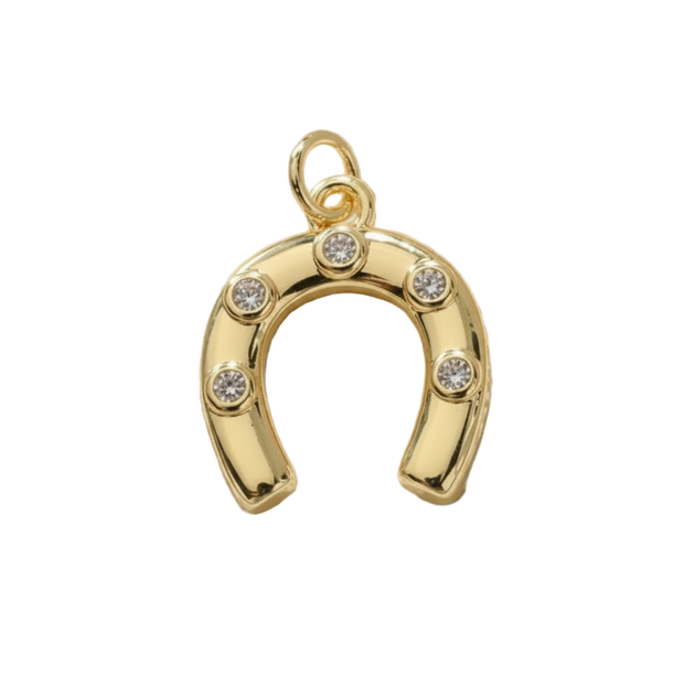 Horseshoe with Diamonds Charm (Gold)