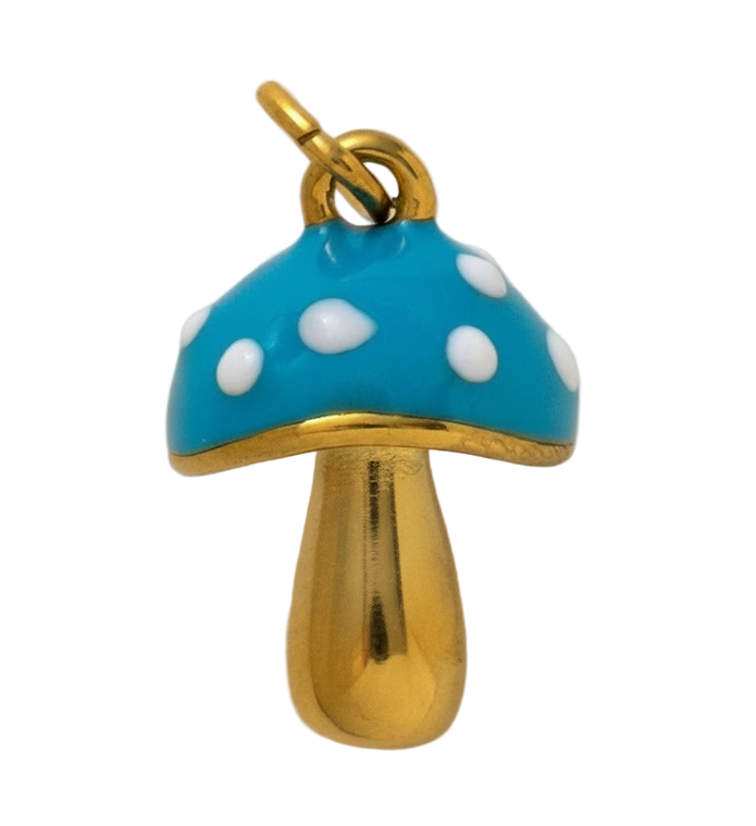 Blue Mushroom Charm