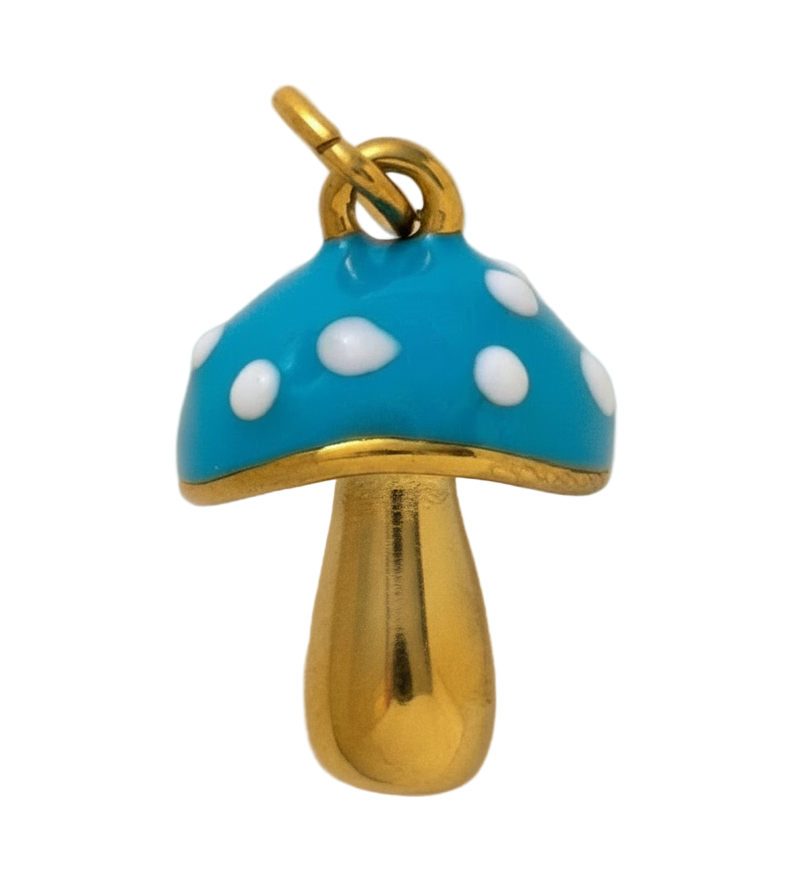 Blue Mushroom Charm