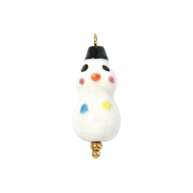 White Ceramic Frosty The Snowman Charm