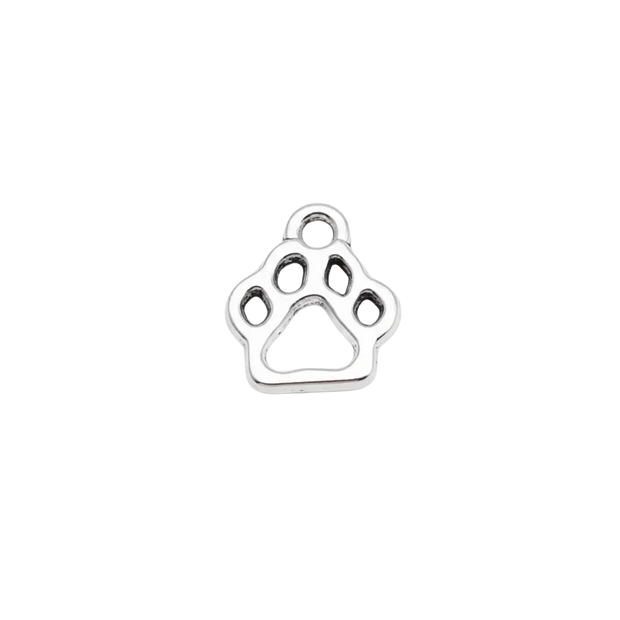 Dog Paw Print Charm (Silver)
