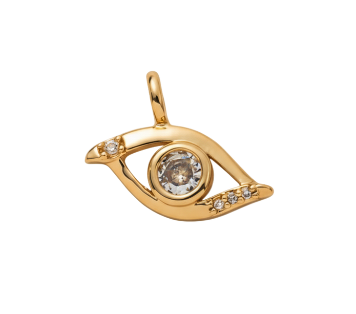 Golden Eye with Diamonds Charm