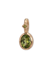 Green August Peridot Birthstone Charm