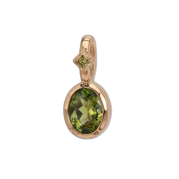 Green August Peridot Birthstone Charm