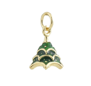 Gold and Green Christmas Tree Charm