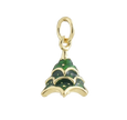 Gold and Green Christmas Tree Charm