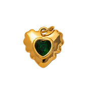 Green Heart of Emerald Charm