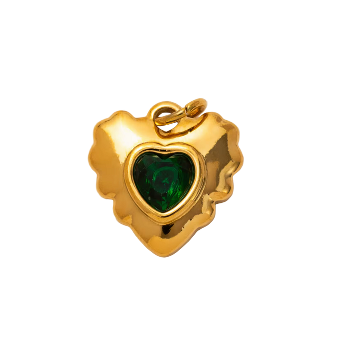 Green Heart of Emerald Charm