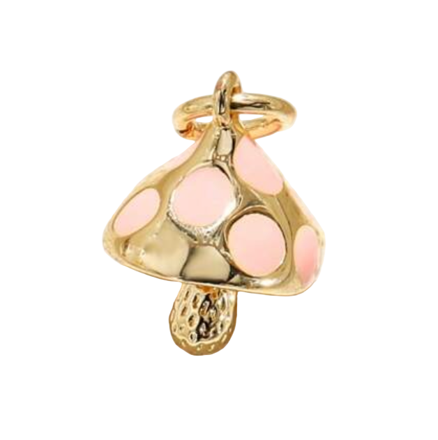 Pink Light Cute Mushroom Charm