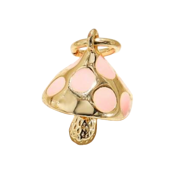 Pink Light Cute Mushroom Charm