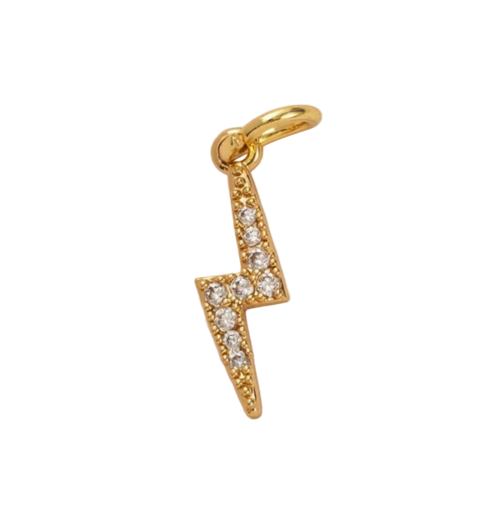 Lighting Bolt With Diamonds Charm