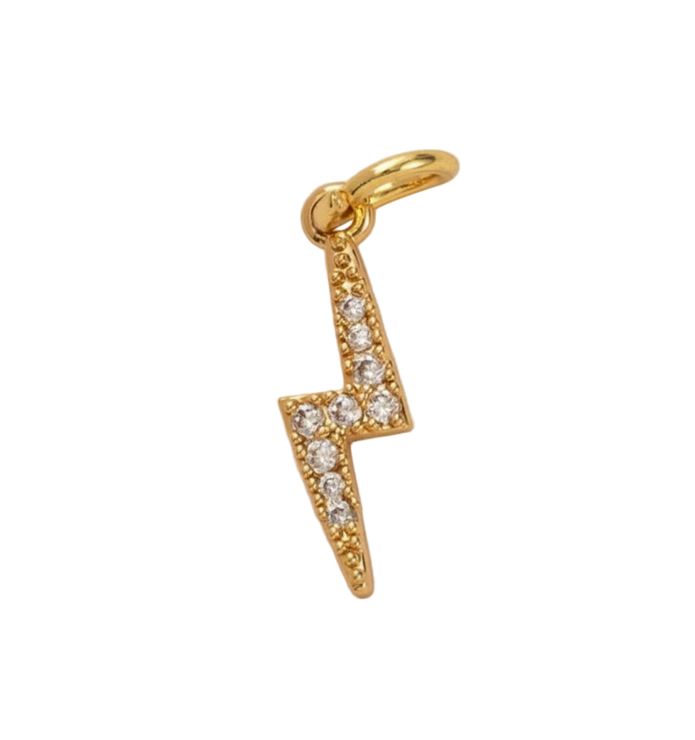Lighting Bolt With Diamonds Charm