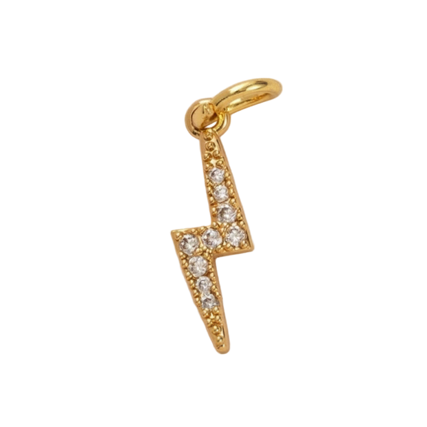 Lighting Bolt With Diamonds Charm