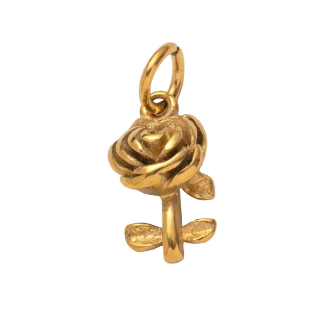 Gold Rose Charm